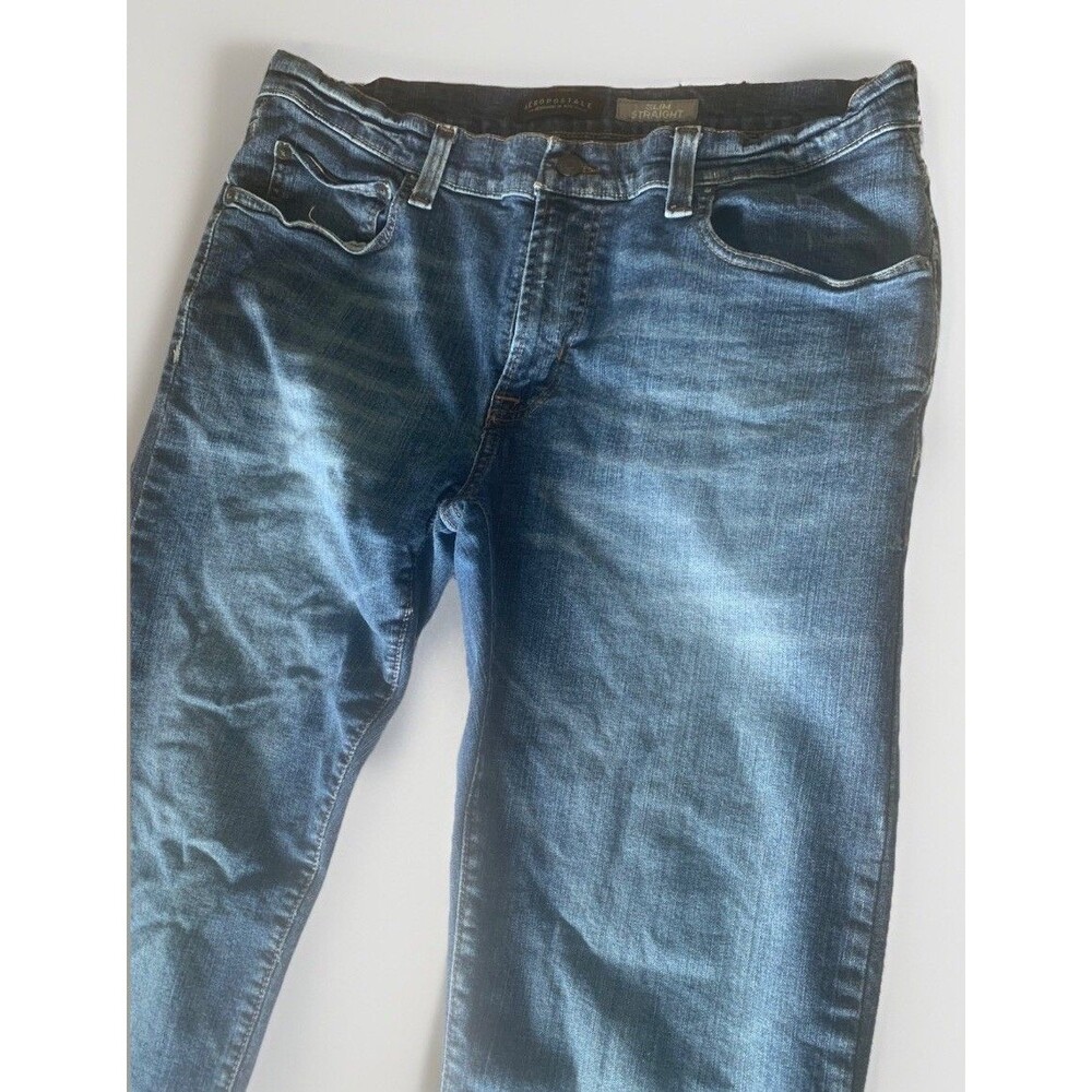 Aeropostale Jeans Men's 36x32 Slim Straight Stretch Denim Comfort Dark Wash 9846 - Picture 5 of 9